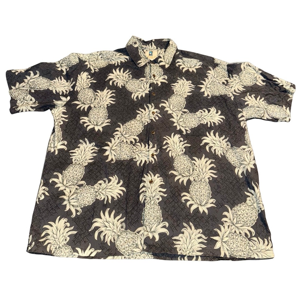 Kahala Men's Hawaiian Shirt 2XL Pineapple Button Down